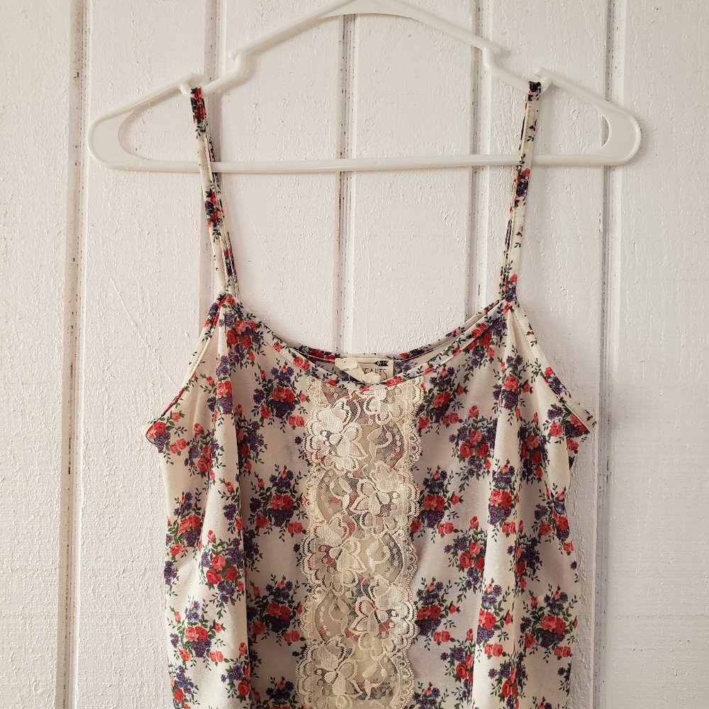 LA Hearts Floral Cropped Tank Top Size M